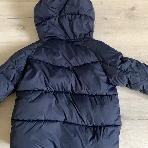 Zara boys puffer coat winter navy blue hooded pocket size 4/5Y - Picture 8 of 9